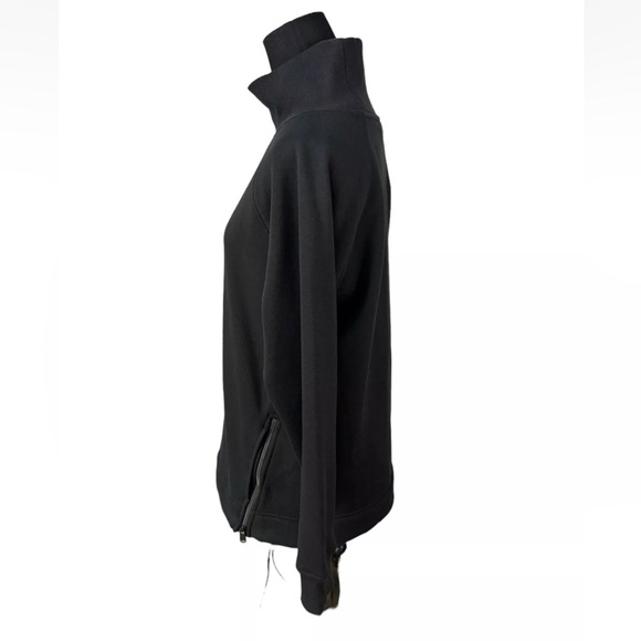 NWT Athleta Cozy Karma Side Zip Funnel Neck Sweatshirt Black Small S $108 - Picture 3 of 5